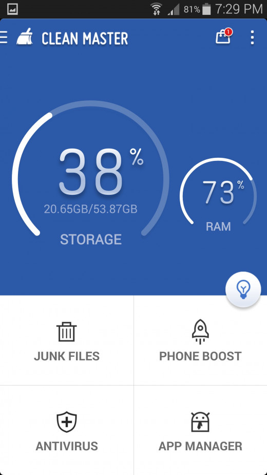 Preview of Clean Master interface.