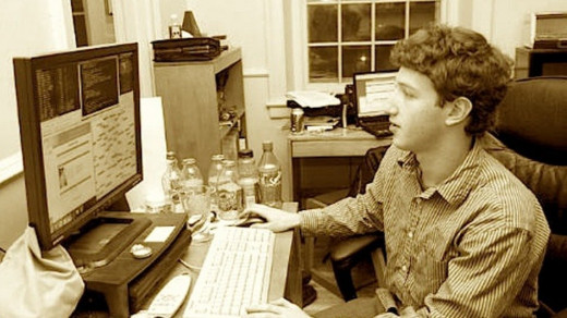 Young Zuckerburg at work