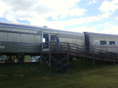 The 1950's South Dakota Central train diner at the entrance of 1880 town
