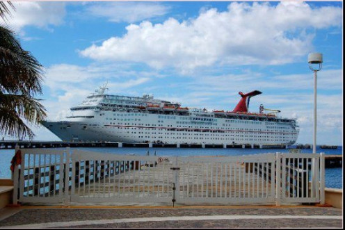 Carnival ship docked in Cozumel, Mexico