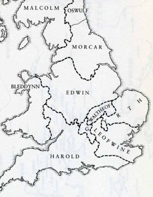 Morkere/Morcar is shown as holding Northumbria on this map that post-dates Tostig's departure Morkere/Morcar is shown as holding Northumbria on this map that post-dates Tostig's departure
