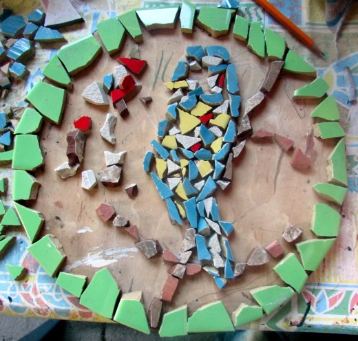 Decided I liked it and stuck the tiles on the wood