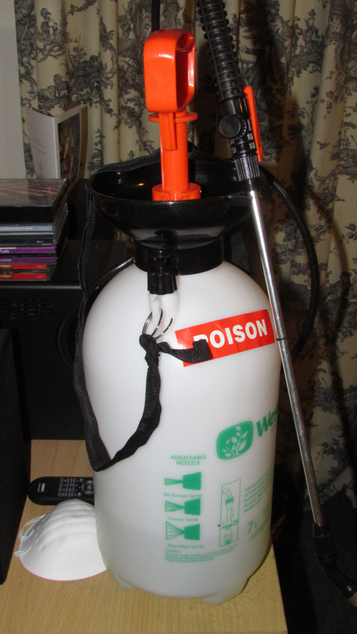 Pressurised spray bottle with nozzle