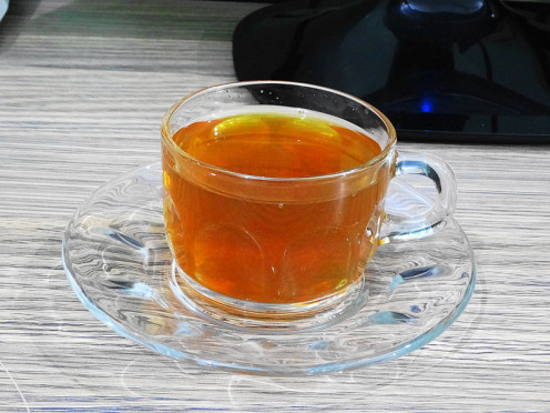 A beautiful cup of lemongrass tea.