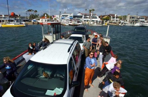 Balboa island ferry in Newport beach