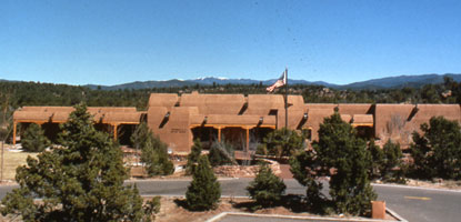 This is the E.E. Fogelson Visitor Center at Pecos National Historical Park near Santa Fe, New Mexico. This is the gateway to the ruins of a Spanish Mission,  Indian Kiva and a Civil War Battleground, and home of the actress Greer Garson.