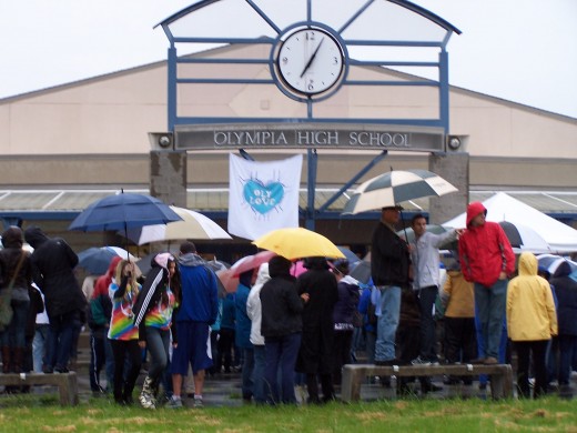 Gathered together in protest