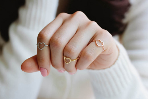 Heart knuckle rings