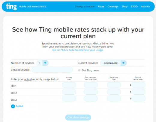 Savings calculator to estimate how much you can save on your cell phone bill by switching to Ting. Savings calculator to estimate how much you can save on your cell phone bill by switching to Ting.