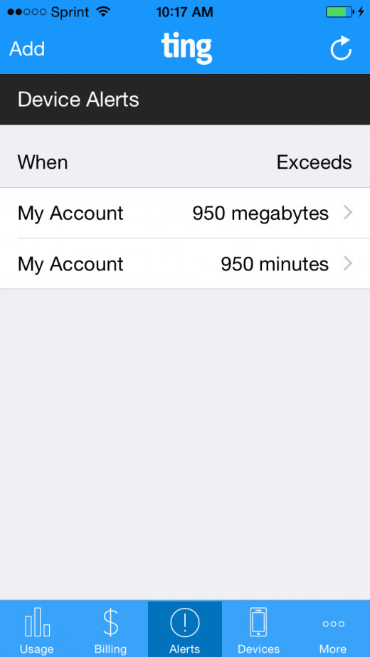 Set alerts to track usage. Set alerts to track usage.