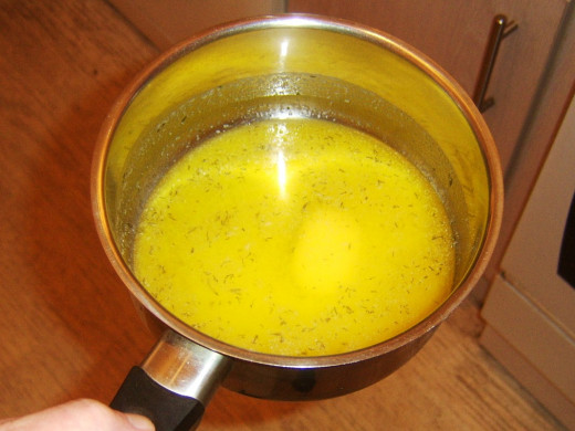 Swirling butter to complete melting