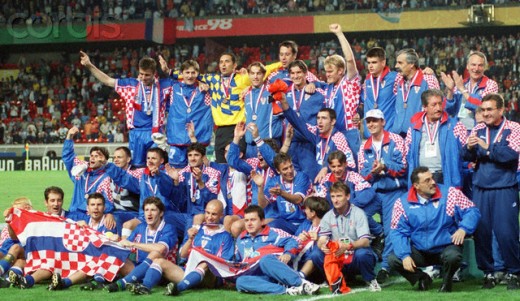 Croatia celebrating their 3rd place in 1998