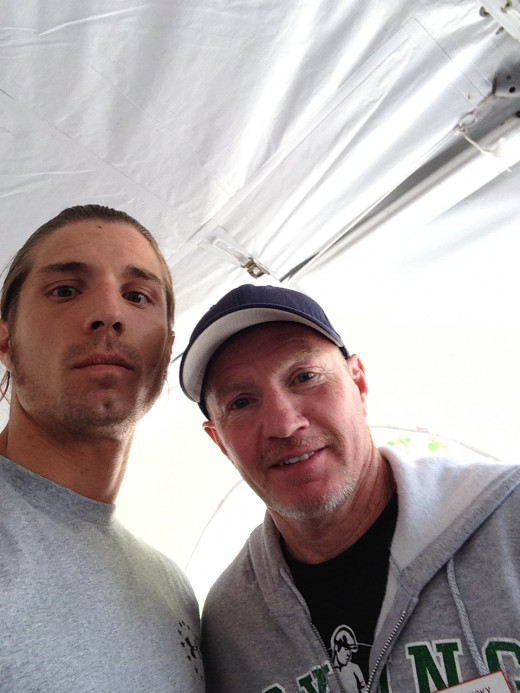 Myself and retired Former WBU light-welterweight Champion "Irish" Mickey Ward at the 2014 Induction Ceremony lunch-in