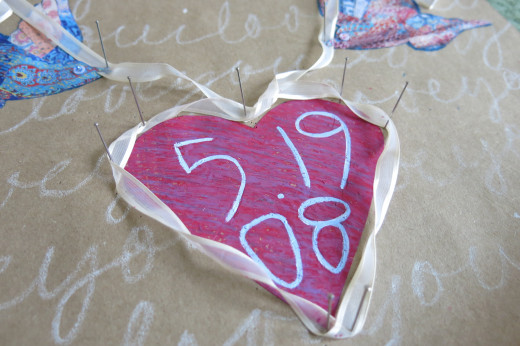 Outlining Your Heart with Ribbon for Valentine Collage
