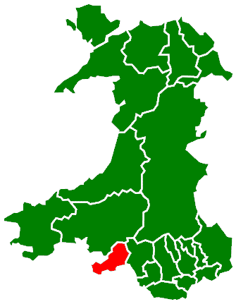 Map location of Swansea, Wales 