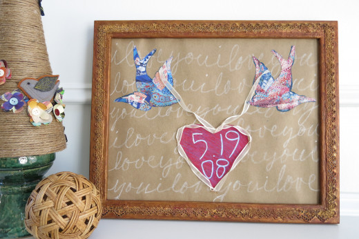 Romantic Birds and Heart Wall Art Tutorial