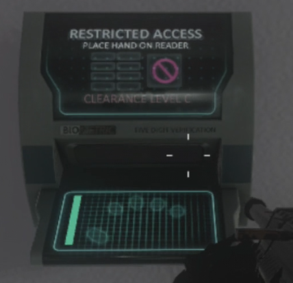 Each character has their own hand scanner that must be activated. 