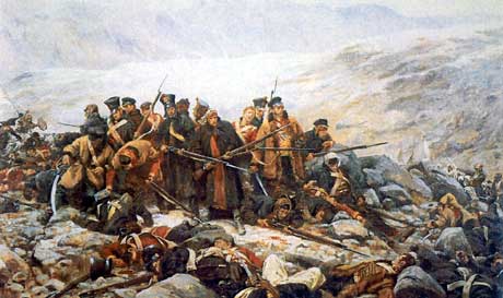 The Last Stand of the 44th Regiment at Gundamuck, 1842. Source en. wikipedia