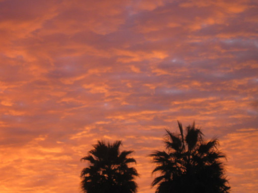 Early morning sunrise in the inland area of North San Diego County of California not far from Mexico.