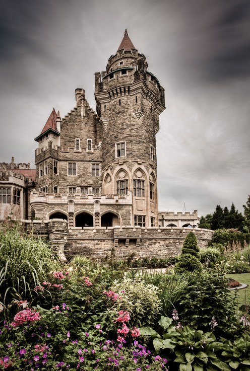 View from the gardens (August 2009), Casa Loma, 1 Austin Terrace, Toronto, Ontario, Canada.