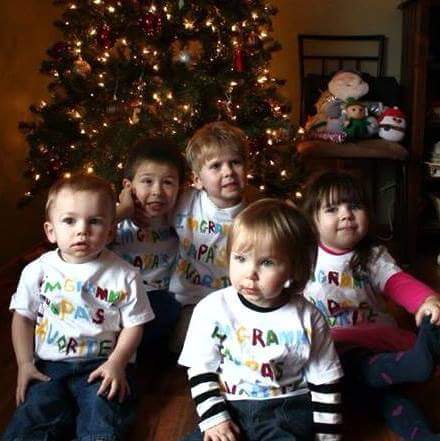 Read the t-shirts - they all say "I am Grammy and Papa's Favorite!"