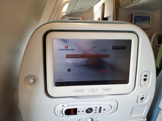 A comfortable sized touch-screen for your inflight entertainment