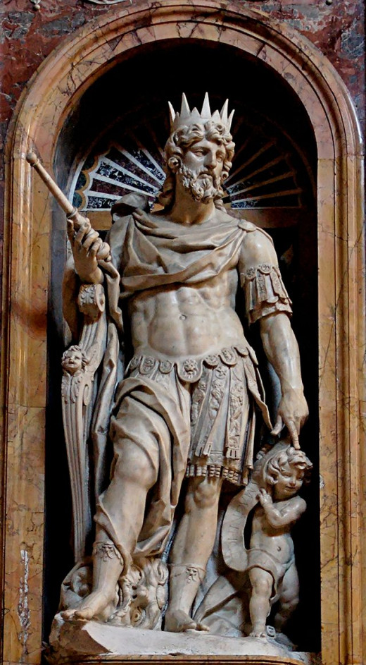 Statue of King David by Nicolas Cordier in the Borghese Chapel of the Basilica di Santa Maria Maggiore