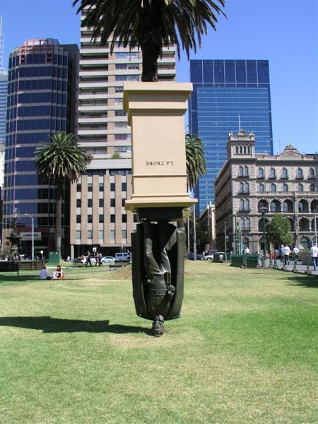 La Trobe(Melbourne,Australia)   A contemporary representation of Charles La Trobe in central Melbourne (This temporary installation was removed at the end of June 2006 and has been acquired by La Trobe University).   