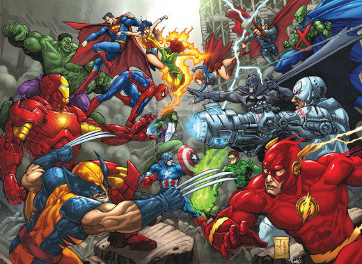 Marvel Characters (Left) Vs DC (Right)