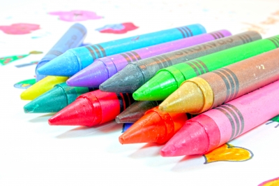 Colorful crayons always go down well with children!