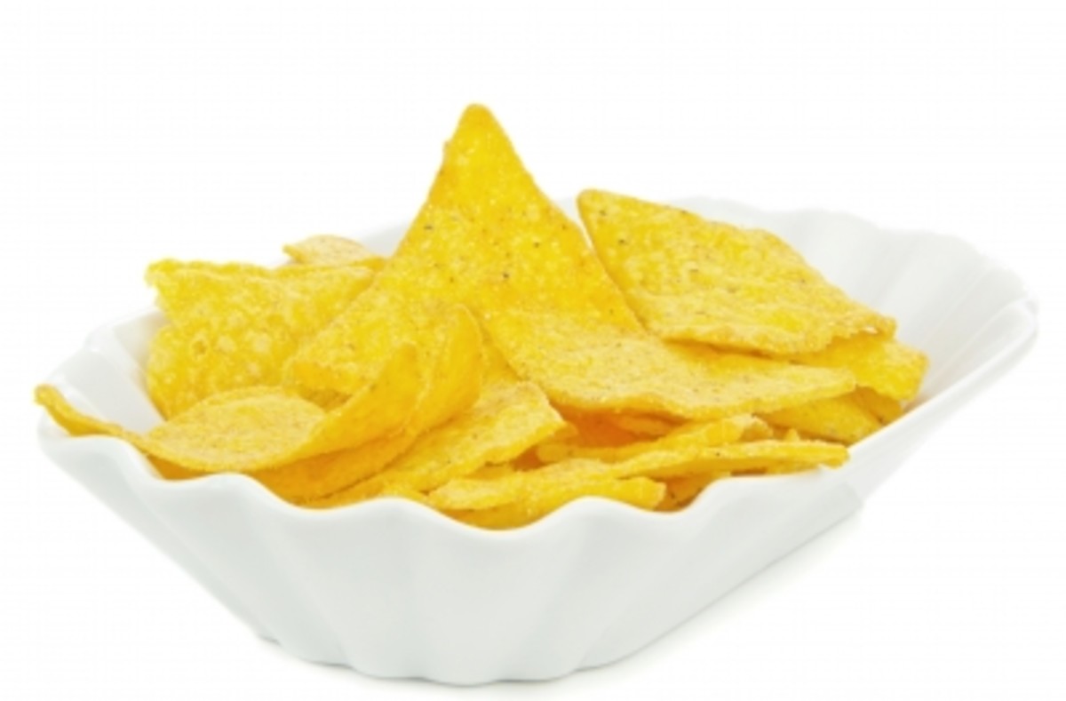 Corn chips go well with this soup and are a decorative addition. Try to purchase low-salt.