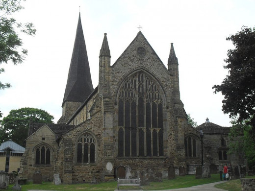 The Parish Church in the centre of Horsham, Shelley's home town
