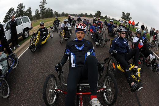 A mobile recumbent bike.  Stationary bikes are made to mimic the riding experience of each type of mobile bike.