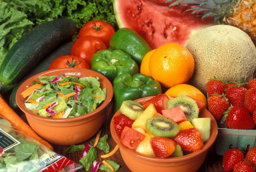 A varied selection of fruits and vegetables will provide the majority of the vitamins and minerals the human body needs to be healthy.