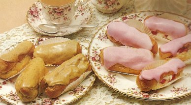 Coffee and Raspberry Eclairs.