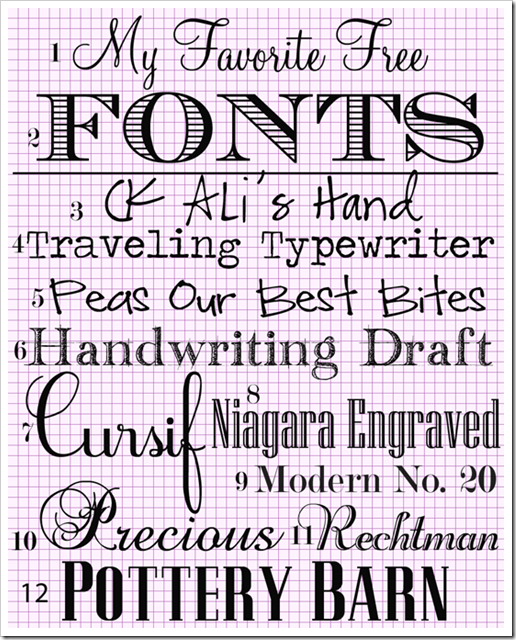 various fonts