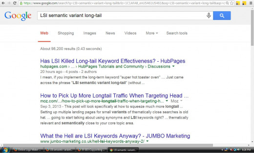 My original search term was "LSI semantic variant long-tail", but this screenshot was taken after I mentioned the search phrase in the forum post. Both times were #1, though!