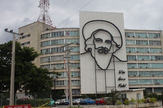 Cuba - Photo of Castro outline on building