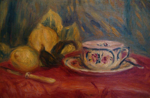  Lemons and Teacup. Pierre-Auguste Renoir. Oil on Canvas. 1912