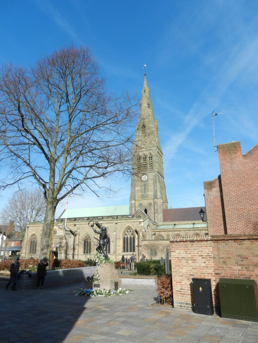 Leicester Cathedral, now containing the remains of King Richard III, seen 27 March 2015, the day after the reinterment service.