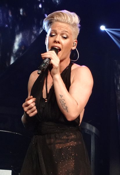 Pink performing live during her Truth About Love Tour in April 2013. Photo Credit - http://en.wikipedia.org/wiki/Pink_(singer)