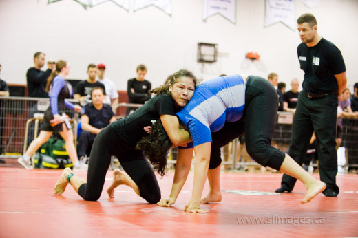 The bulldog guillotine is generally set up, and frequently finished, on a standing opponent.