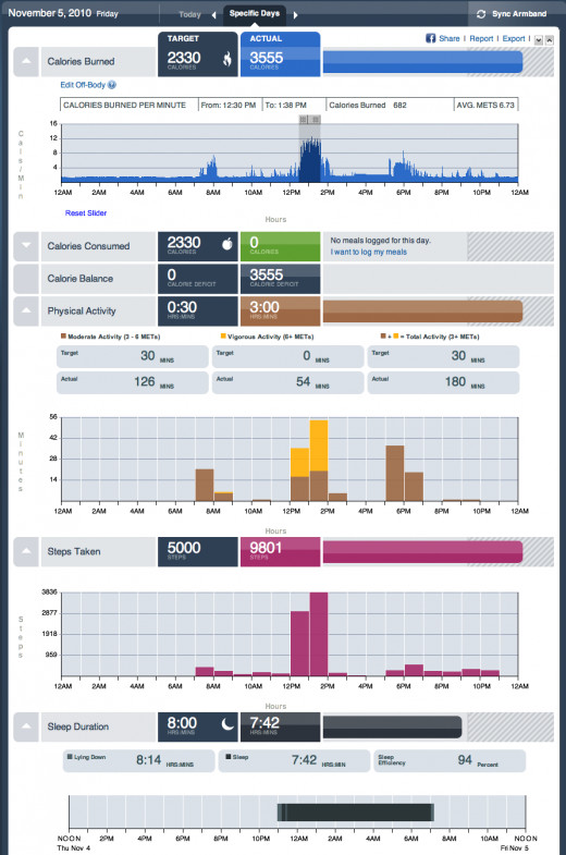 A Screenshot of the new Activity Manager software display that included colorful graphs.