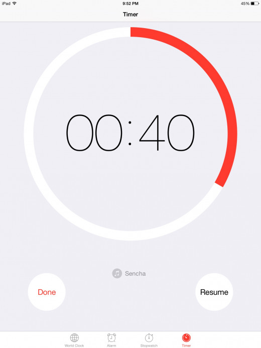 Minute timer on an ipad