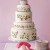 Decorate your wedding cake with a sweet floral and strawberry design, and topped it with a basket of fresh strawberries