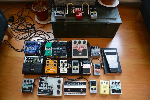 Wow, this is a lot of pedals. But he made time to include the Holy Grail.