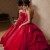 Or be bolder, don a red wedding gown. Still in strawberry shade, of course.