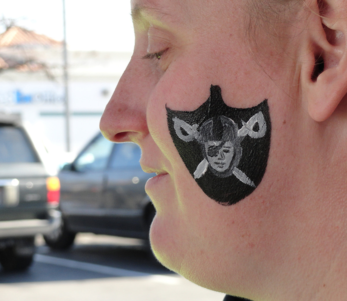 Face painting during the playoffs.