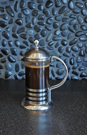 Coffee in the French Press ready to pour.