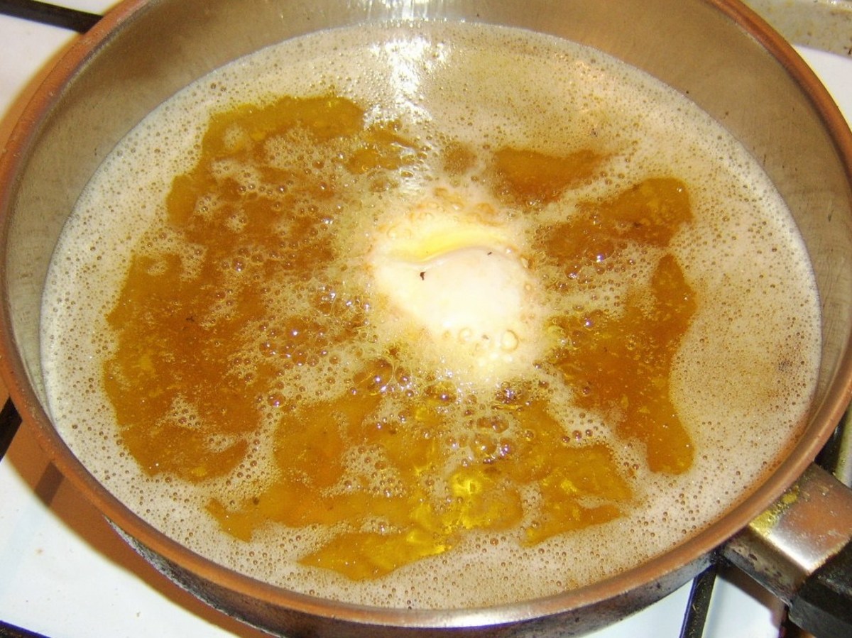 Deep frying cooled poached egg